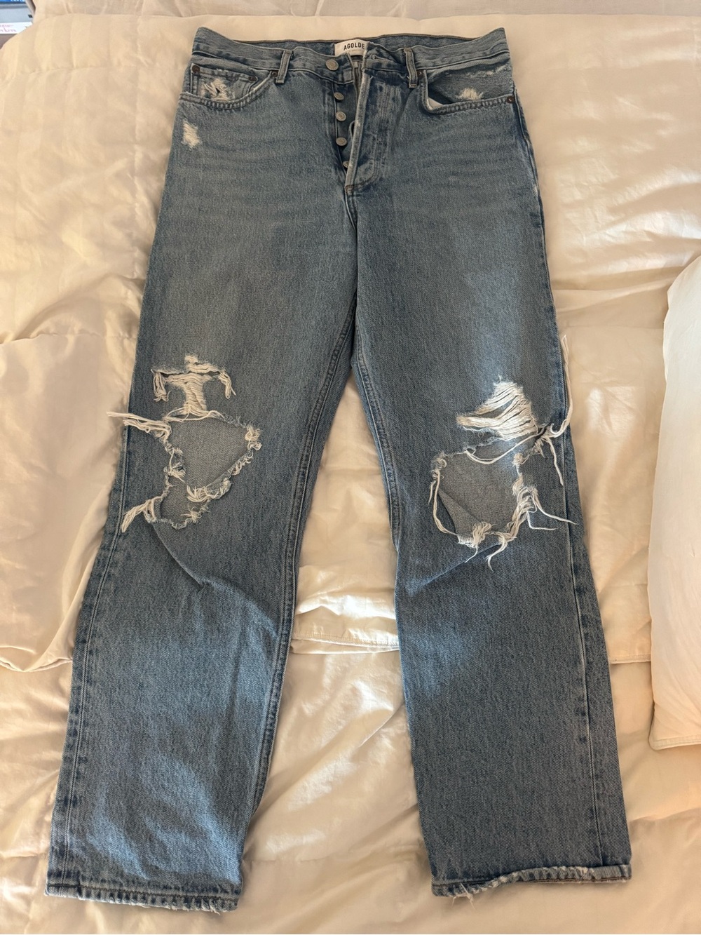 Agolde distressed straight leg